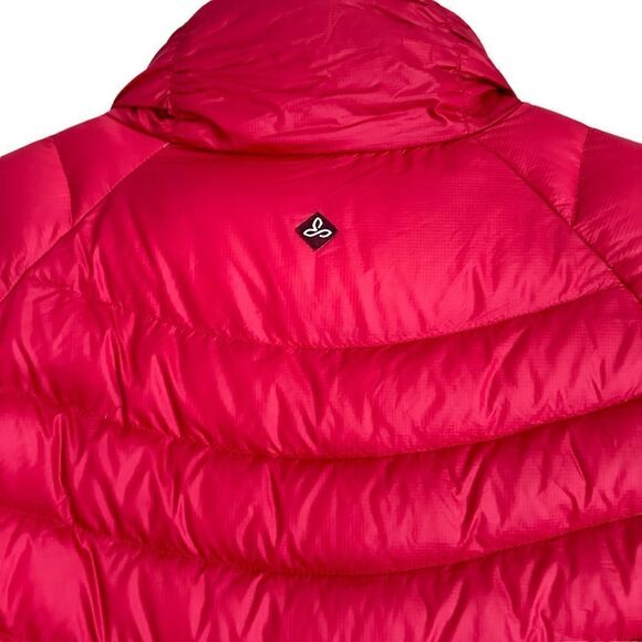 Prana Lyra Women M Red Down Jacket Packable Water Resistant Travel Puffer - Picture 4 of 10